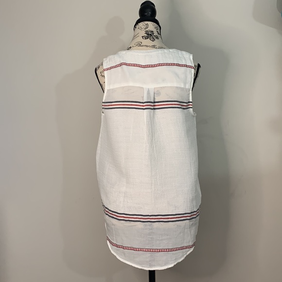 Lucky Brand Stripe Tie Front Blouse Size:S - Picture 5 of 12